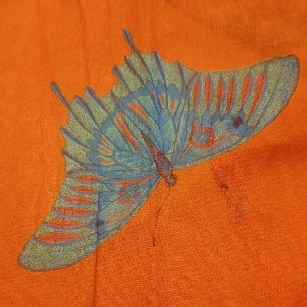 ART OF THE SCARF Tie Rack Orange Butterfly Scarf - Picture 13 of 15